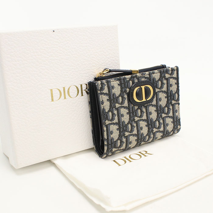 Rakuten - 【4日20時〜限定クーポン】【中古良品】DIOR ディオール 二つ折り財布 S2197UTZQ Dahlia ウォレット 30 モンテーニュ レディース ネイビー