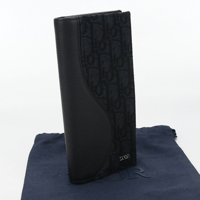 Rakuten - 【4日20時〜限定クーポン】【中古・未使用】DIOR ディオール 長財布二折 2ADBC330YKS_H03E 2つ折りロングウォレット サドル メンズ ブラック