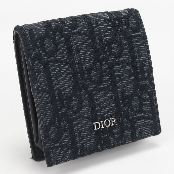 乐天商城 - 【中古・未使用】DIOR ディオール 小銭入れ コインケース ディオールオブリーク メンズ ブラック