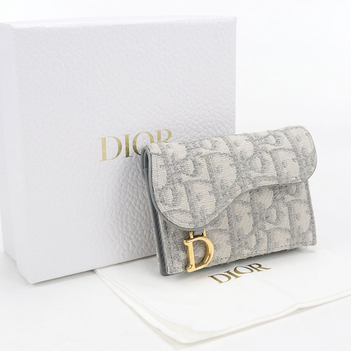 Rakuten - 【中古良品】DIOR ディオール 名刺入れ S5611CTZQ_M932 ブルーム カードホルダー サドル レディース グレー