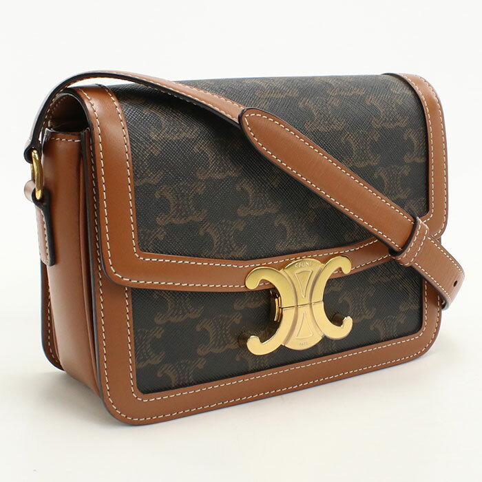 Rakuten - 【中古良品】CELINE セリーヌ 斜め掛け ショルダーバッグ 188882BZ4.04LU トリオンフバッグ ティーン レディース ブラック