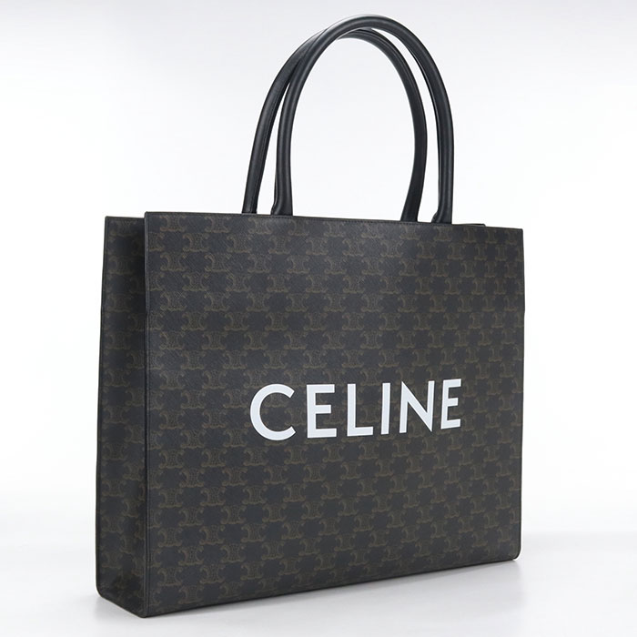 乐天商城 - 【中古良品】CELINE セリーヌ トートバッグ トリオンフキャンバス メンズ ブラック