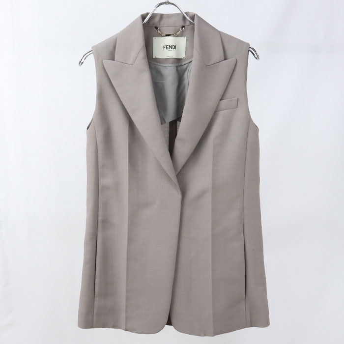 Rakuten - 【中古良品】FENDI フェンディ その他ジャケット FT5990 S9A ジレ レディース ベージュ #36