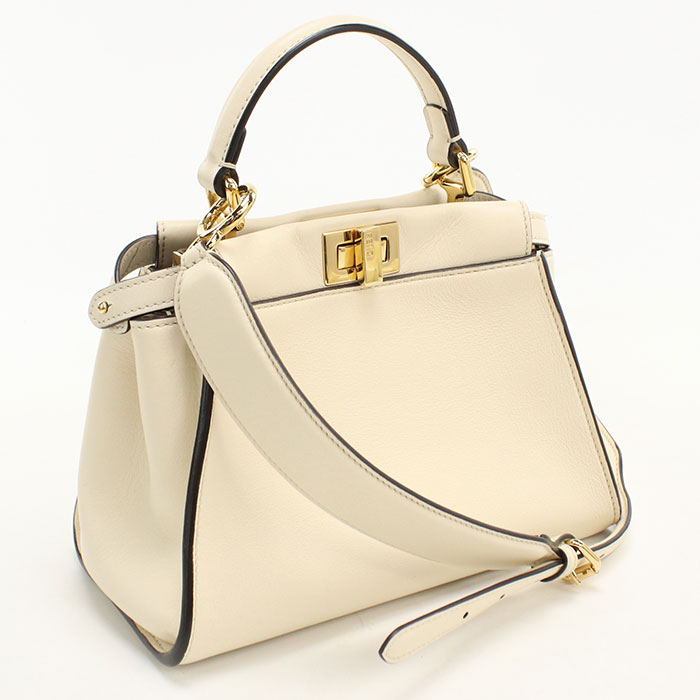 乐天商城 - 【中古良品】FENDI フェンディ ハンドバッグ 8BN244 2WAY ピーカブー レディース ホワイト