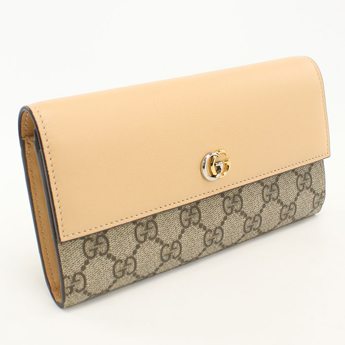 Rakuten - 【中古良品】GUCCI グッチ 長財布二折 795627 ダブルG レディース ベージュ