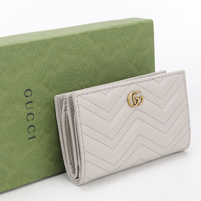 Rakuten - 【4日20時〜限定クーポン】【中古・未使用】GUCCI グッチ 二つ折り財布 781583 カードケースウォレット ダブルG レディース アイボリー