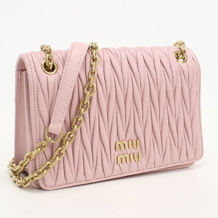 Rakuten - 【4日20時〜限定クーポン】【中古良品】MIUMIU(OUTLET) ミュウミュウ アウトレット ショルダーバッグ 5BP065 チェーン マテラッセ レディース ピンク