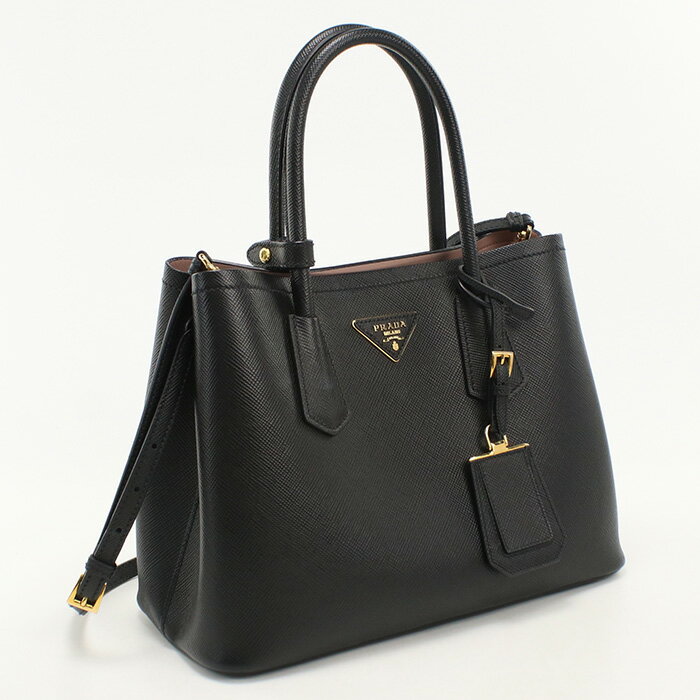 Rakuten - 【中古美品】PRADA プラダ トートバッグ 1BG887 ミディアムバッグ 2WAY サフィアーノレザー レディース ブラック