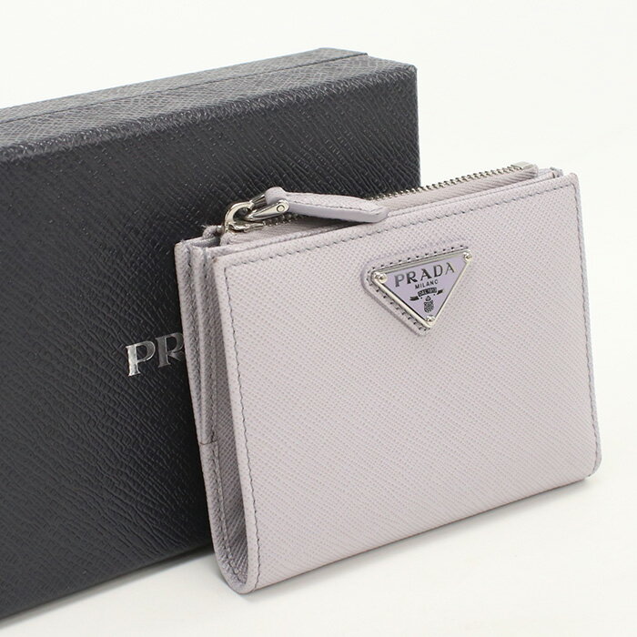 乐天商城 - 【中古・未使用】PRADA プラダ 二つ折り財布 1ML050 サフィアーノトライアングル財布 レディース パープル