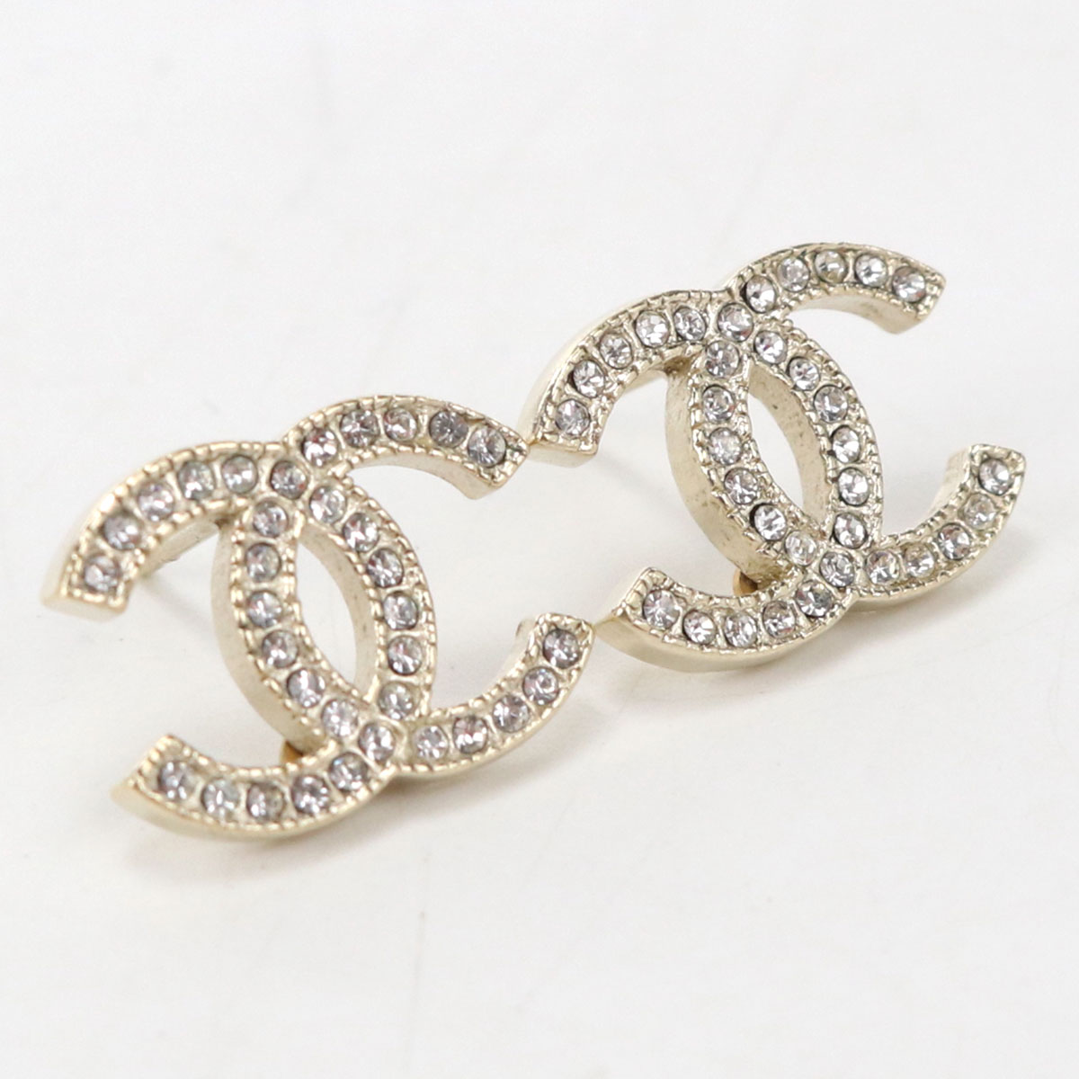 【中古良品】CHANEL シャネル ピアス CH117402 ラインストーン ココマーク レディース ...