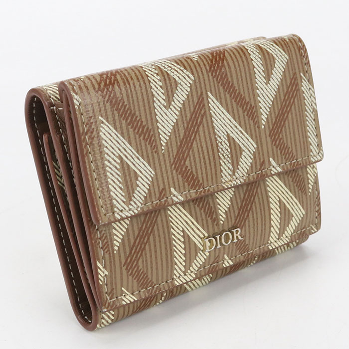 Rakuten - 【中古良品】DIOR ディオール 三折財布 CDダイヤモンド メンズ ブラウン