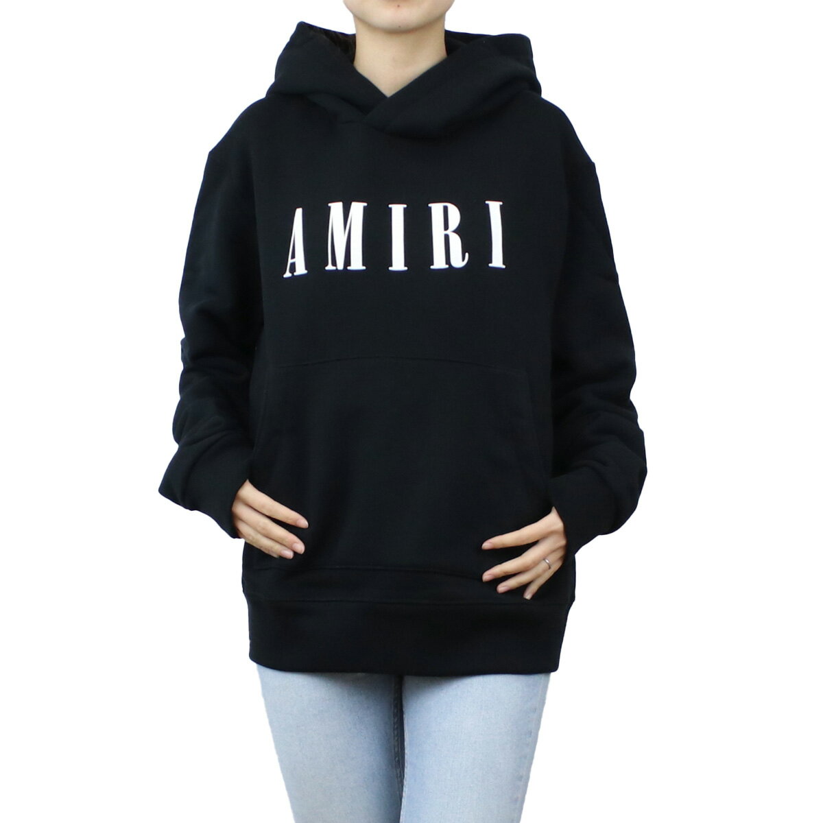 アミリ AMIRI レディース－パーカー ブランド ロゴ フーディー PS22WJH002 001 BLACK ブラック apparel-01