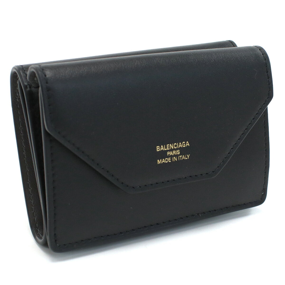 バレンシアガ BALENCIAGA 三折財布小銭入付き　ブランド 736730　2AABY　1061 ブラック　wallet-01　mini-01