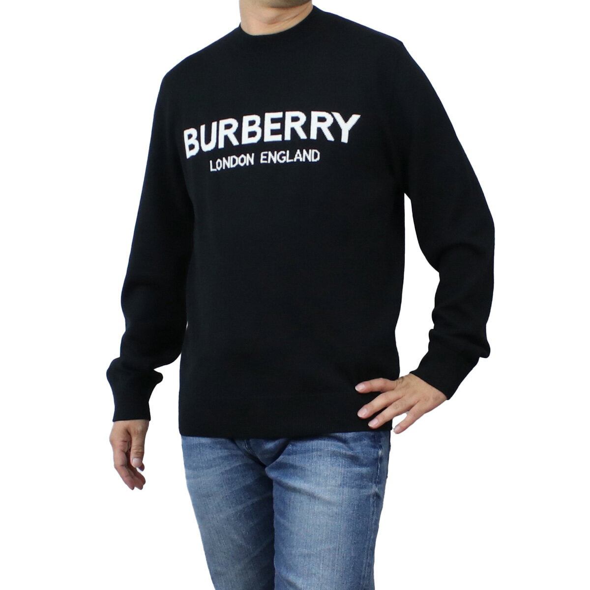 バーバリー バーバリー BURBERRY メンズ－セーター，ニット ブランド ロゴ入り 8054896 A1189 BLACK ブラック warm-04 win-02m