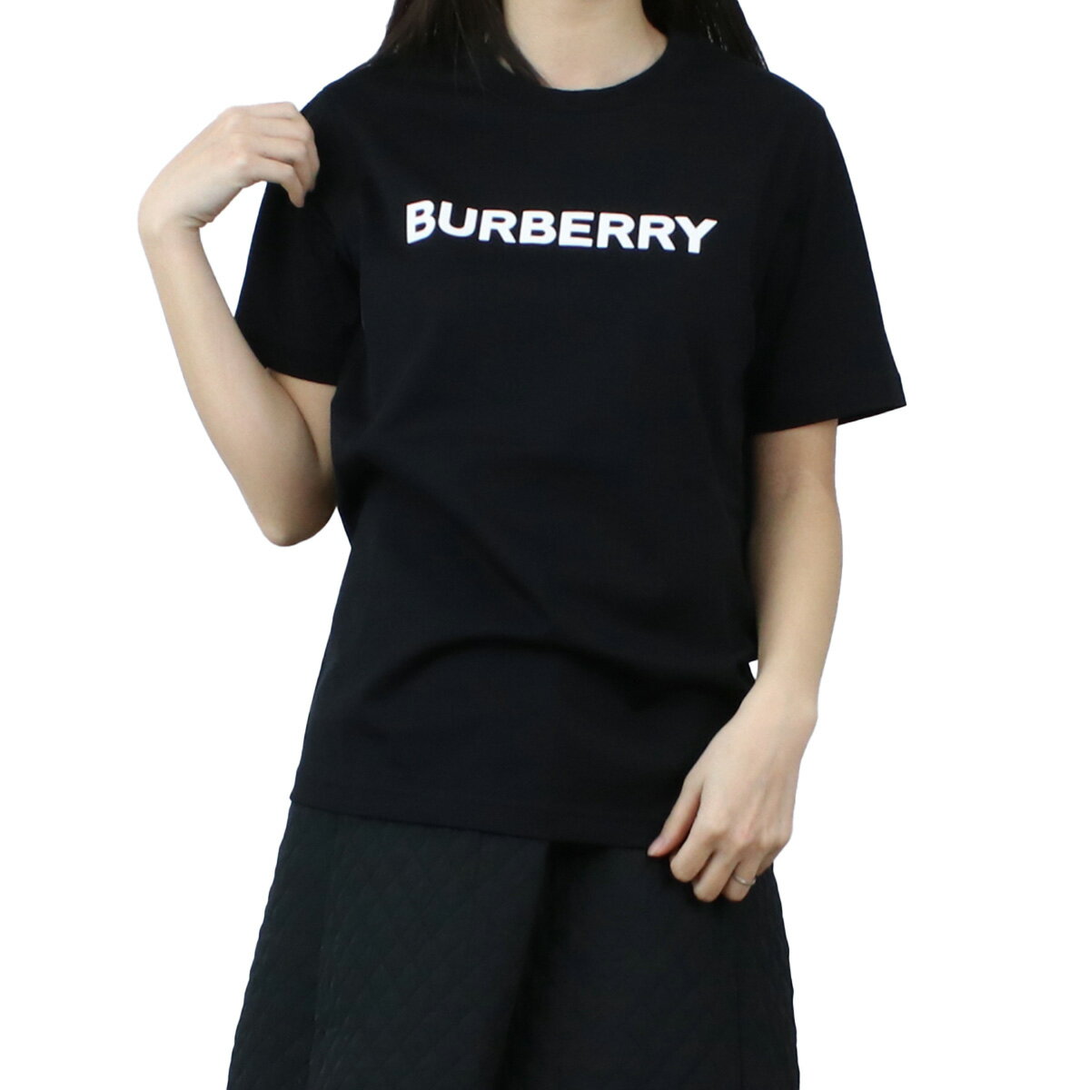 バーバリー BURBERRY レディース Tシャツ ブランド MARGOT BRN 半袖 ロゴ 8055251 A1189 BLACK ブラック apparel-01 ts-01 sm-02