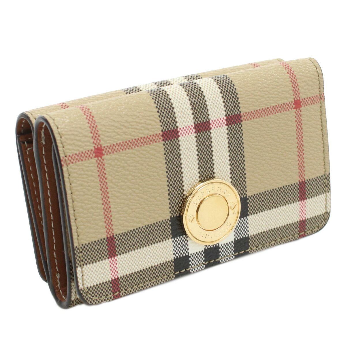 バーバリー BURBERRY 三折財布小銭入付き　ブランド 8070416　A7026 ARCHIVE BEIGE ベージュ系 マルチカラー　wallet-01　mini-01