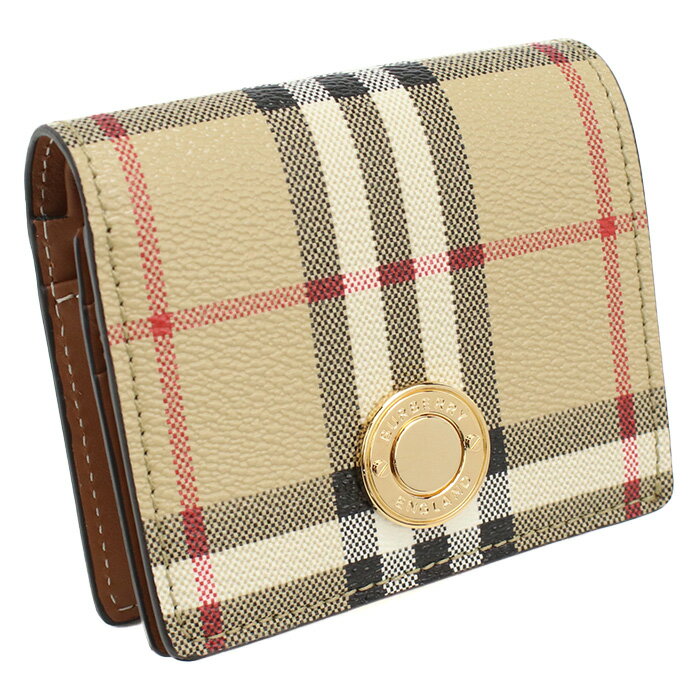 バーバリー BURBERRY 二つ折り財布小銭入付き　ブランド 8070417　A7026 ARCHIVE BEIGE ベージュ系 マルチカラー wallet-01