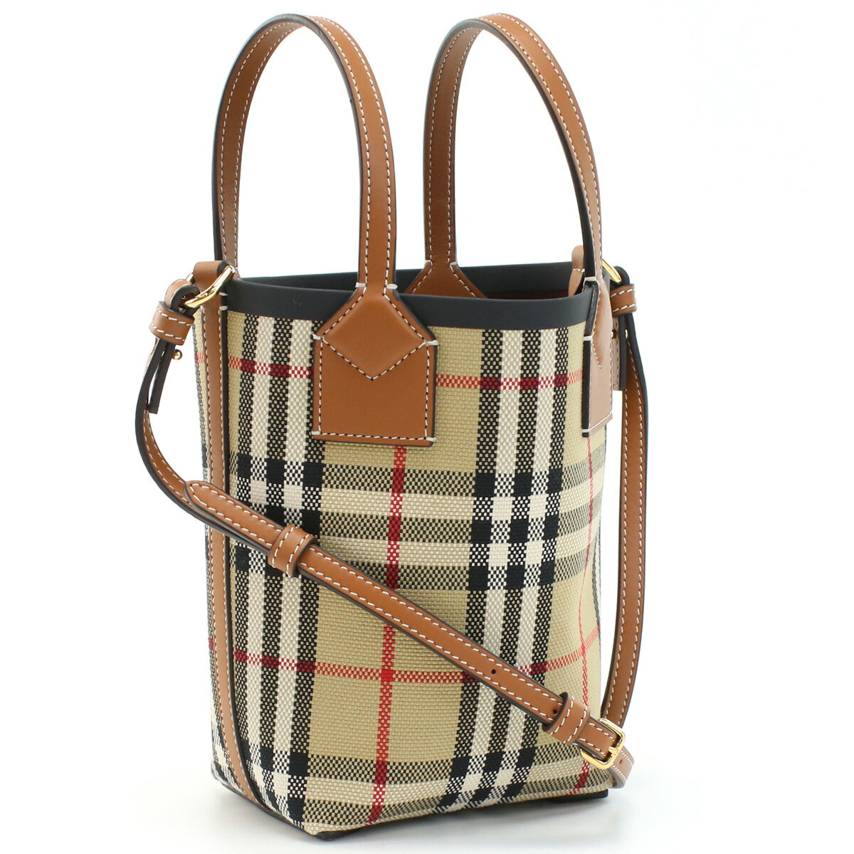 バーバリー BURBERRY ミニロンドン トートバッグ 8070461　A7026 VINTAGE CHCK-A.BEIGE ベージュ系　bag-01 gif-03w