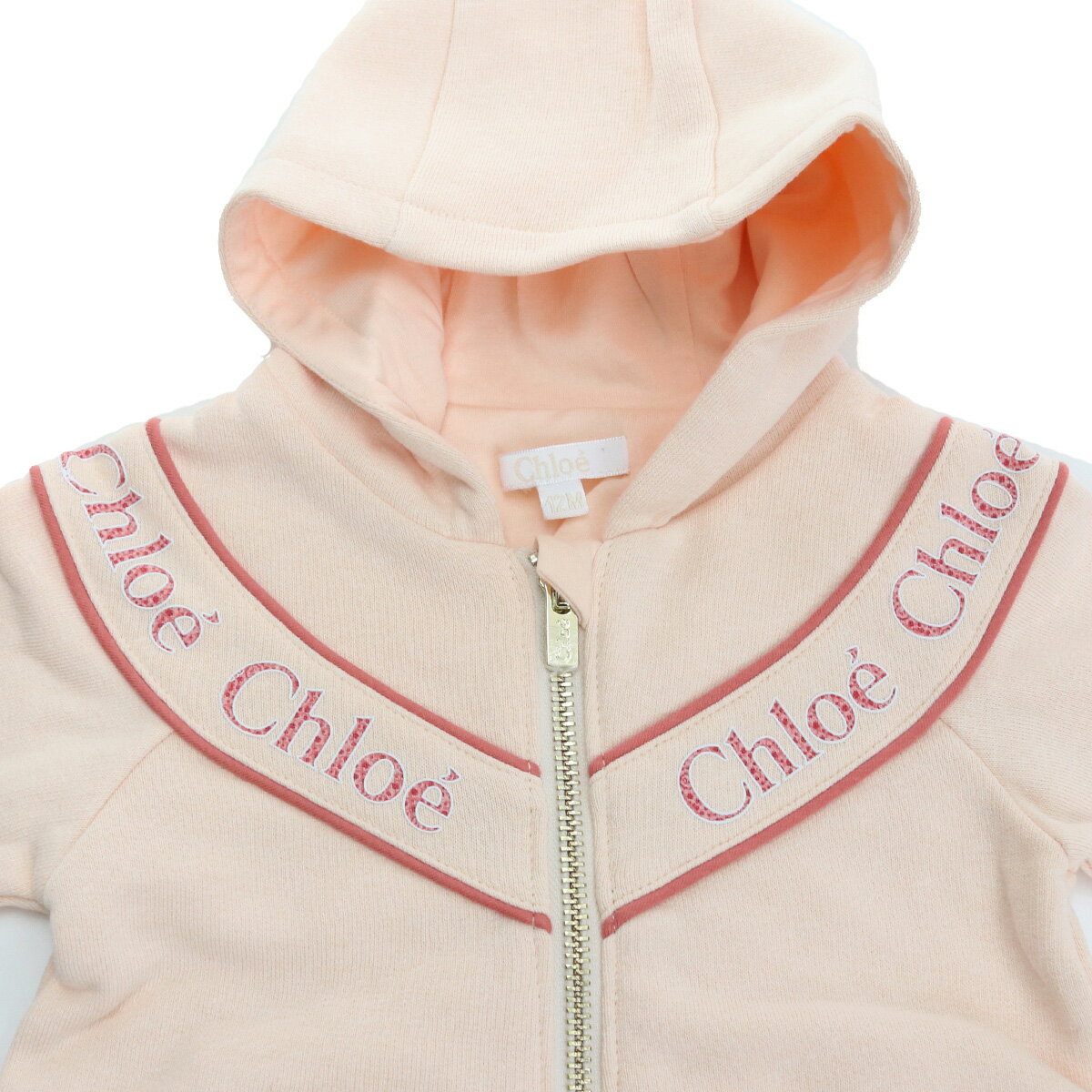 クロエ CHLOE キッズ−セットアップ ブランド ブランドロゴ ロゴ ジャージ C08041　45F PALE PINK ピンク系 kb-01