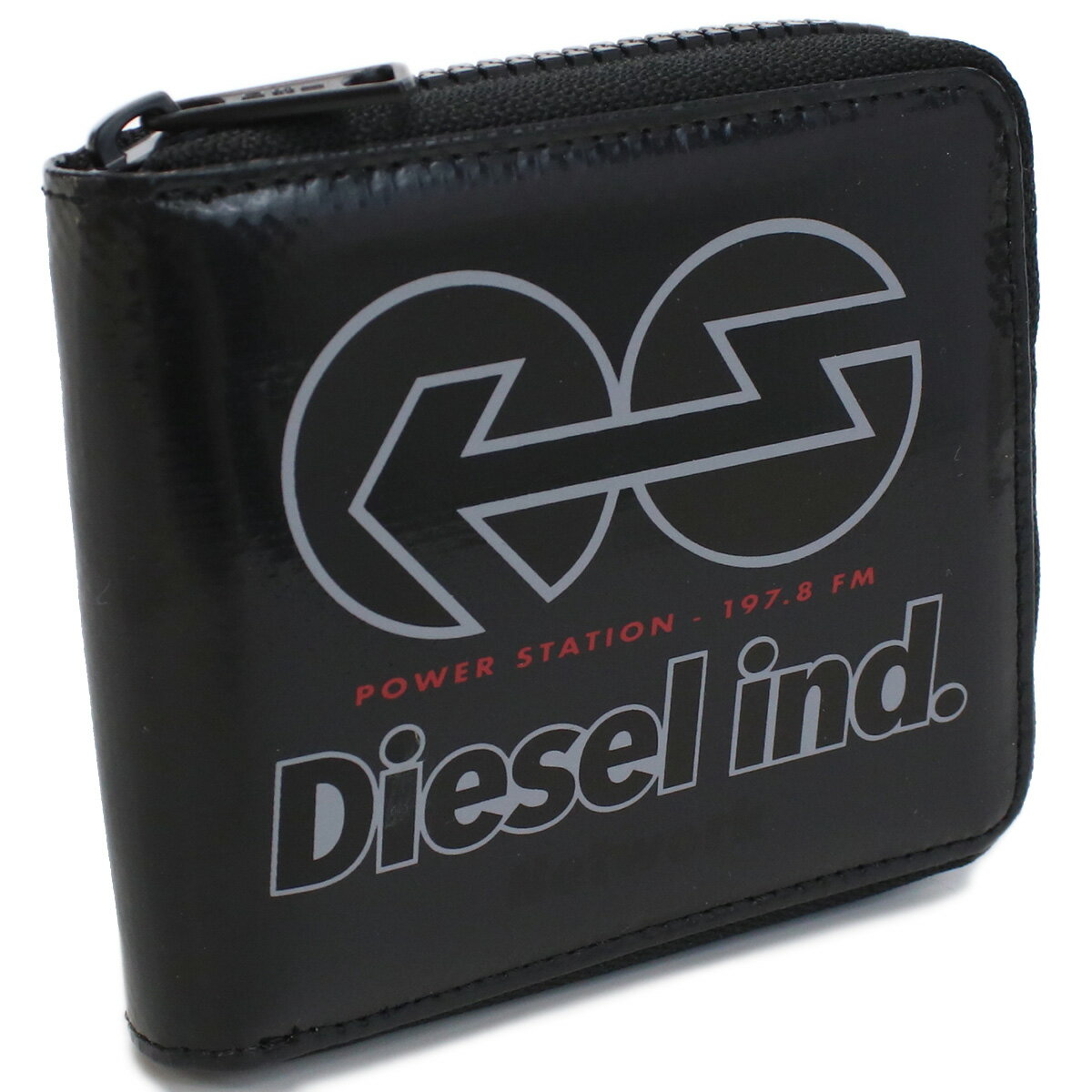 ディーゼル 二つ折り財布（メンズ） ディーゼル DIESEL 2つ折り財布 ブランド ラウンドファスナー ミニ財布 X08996 P4635 T8013 ブラック wallet-01 mini-01