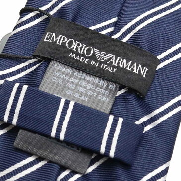 エンポリオ アルマーニ EMPORIO ARMANI ストライプ柄 ネクタイ レギュラータイ 340182 0P307 01836 DARK BLUE ネイビー系、ホワイト系 ブランド ネクタイ メンズ gsm-5