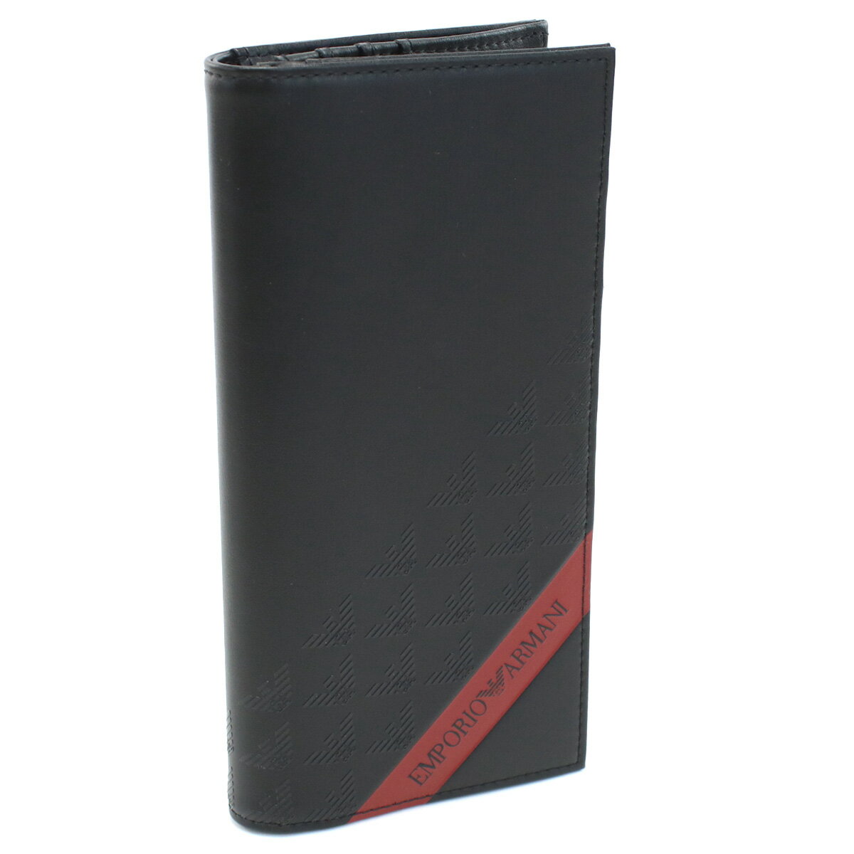 エンポリオ・アルマーニ EMPORIO ARMANI 長財布ニ折小銭入付き　ブランド Y4R170　YQ12V　80681 BLACK-BLACK EAGLES ブラック　wallet-01 父の日