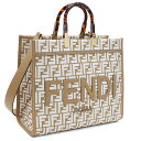 フェンディ FENDI サンシャイン ミディアム 2WAY トートバッグ 8BH386　APZL　F1MB1 ブラウン系 ホワイト系 bag-01 gif-03w