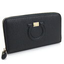 フェラガモ FERRAGAMO GANCINO CLIP ラウンドファスナー 長財布 ブランド 財布 22-C843 0736969 NERO ブラック gsw-2 gif-02w 母の日