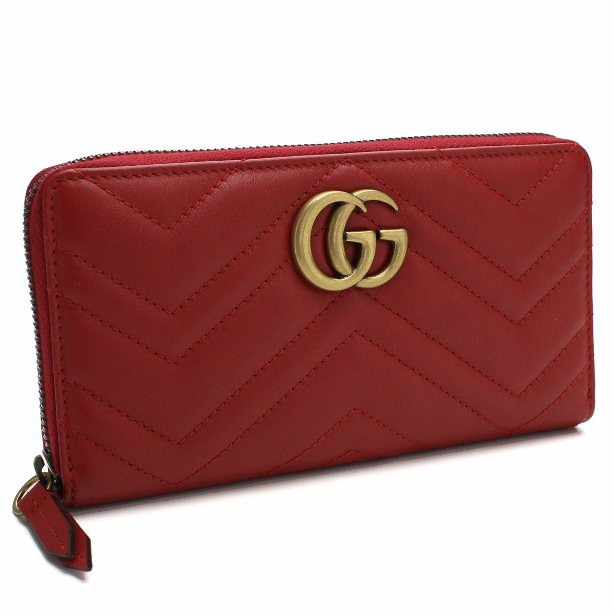 グッチ GUCCI GG Marmont GG マーモンと ラウンドファスナー長財布 443123 DRW1T 6433 レッド系 レディース new-02