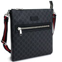 グッチ GUCCI GGスプリーム クロスボディ 斜め掛け ショルダーバッグ 474137 K5RLN 1095 ブラック グレー系 メンズ メンズバッグ ブランド ブランドバッグ バック ショルダーバック