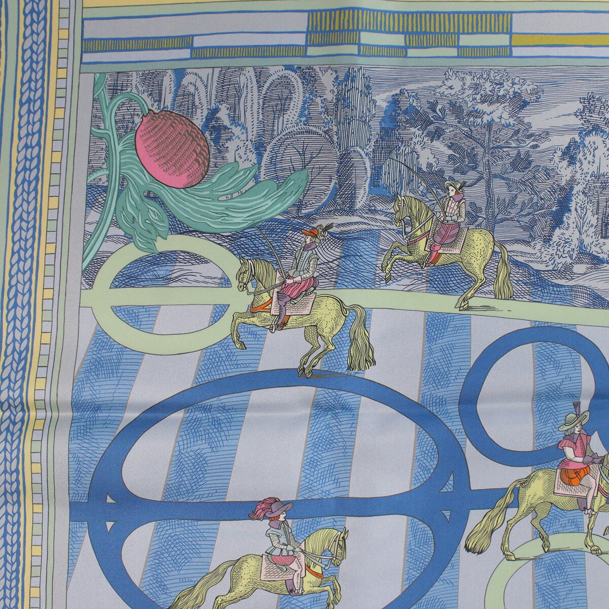 エルメス HERMES レディース スカーフ　ブランド カレ CARRE DOUBLE FACE 903688S 04　PASSADES ET SERPENTI　BLEU-VERT-ROSE ブルー系 マルチカラー accessory-01