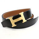 【4/27 9：59迄！ポイント10倍】エルメス HERMES メンズベルト ブランド Hロゴ H BOXカーフ-トゴ NOIR-GOLD ブラック ブラウン系 belt-01 gif-04m new-06