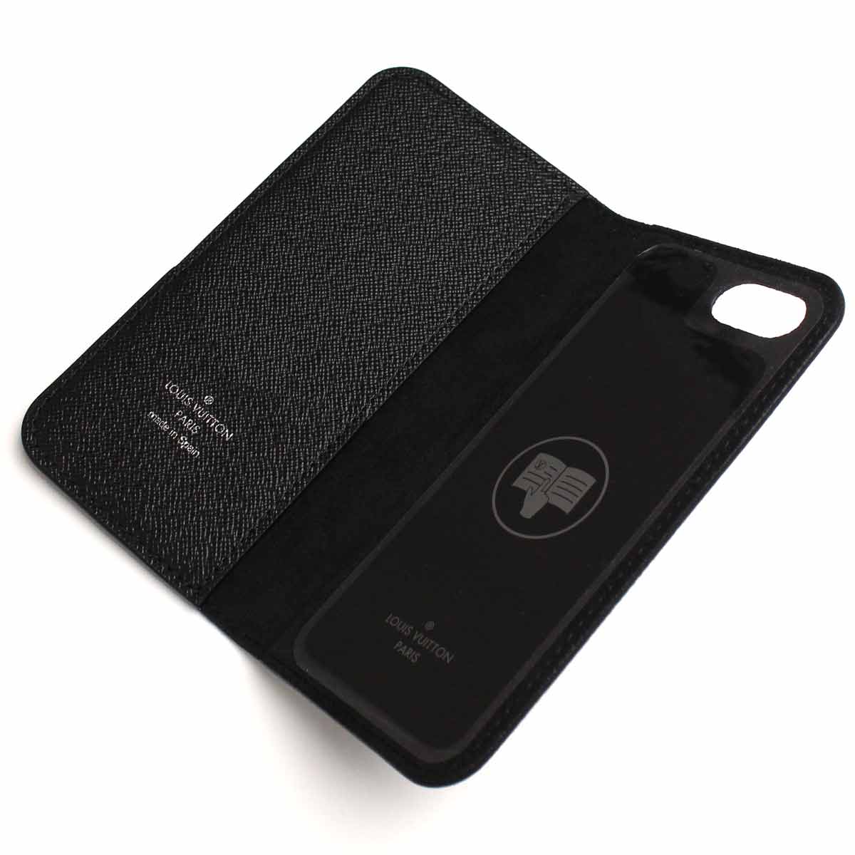 ルイ・ヴィトン (LOUIS VUITTON) 2つ折り iphoneケース IPHONE7・フォリオ M62640 モノグラム・エクリプス グレー系 メンズ