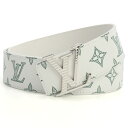 ルイヴィトン LOUIS VUITTON モノグラム・シャドウ ベルト メンズ M0718S モノグラム・シャドウ ブロン ホワイト系 belt-01