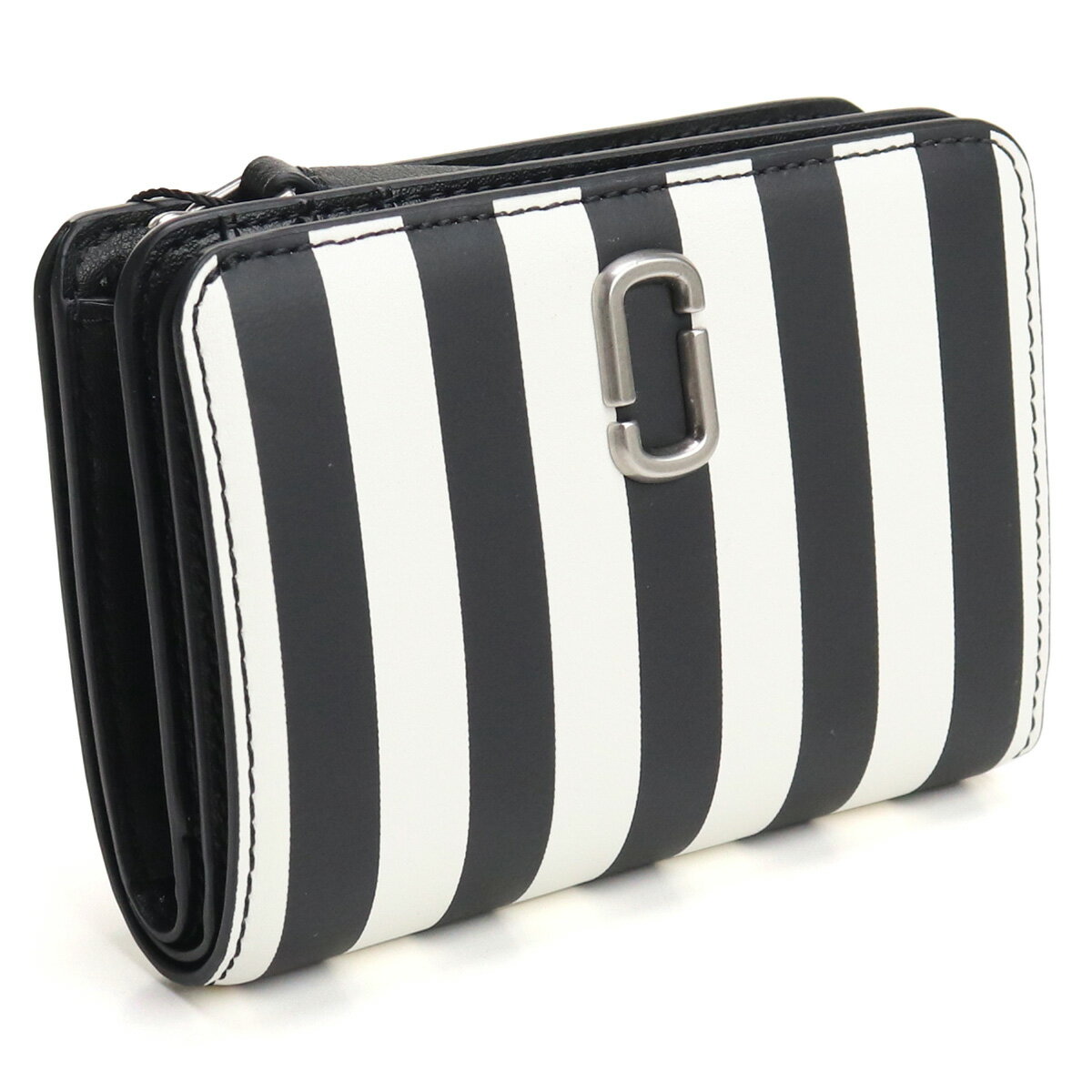 マークジェイコブス MARC JACOBS THE MINI COMPACT 二折財布小銭入付き ブランド 2P3SMP027S01　005 BLACK-WHITE ブラック ホワイト系　wallet-01　mini-01 new-02 母の日