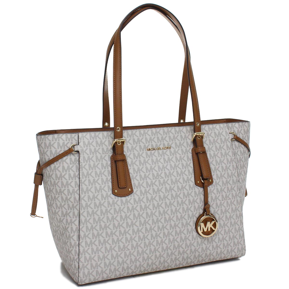 【訳あり】マイケル コース MICHAEL KORS VOYAGER トートバッグ 30F8GV6T2B 150 VANILLA ホワイト系 ファスナー付き トートバック tote BAG レディース ブランドバッグ