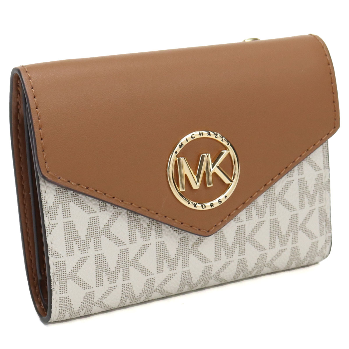 【8/15日限定！P10倍】マイケルコース MICHAEL KORS GREENWICH 3つ折り財布 ブランド 財布 34S1GNME6B 149 BRN-ACORN ホワイト系 ブラウン系 gsw-2 mini-01のサムネイル