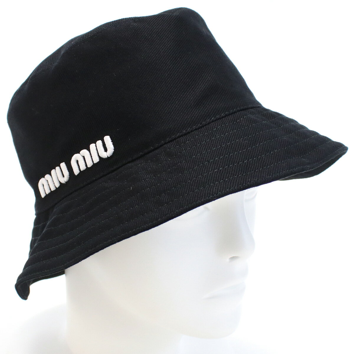 【冬セール】ミュウミュウ MIUMIU レディース−バケットハット 5HC196 2DXI F0967 NERO+BIANCO ブラック cap-01のサムネイル
