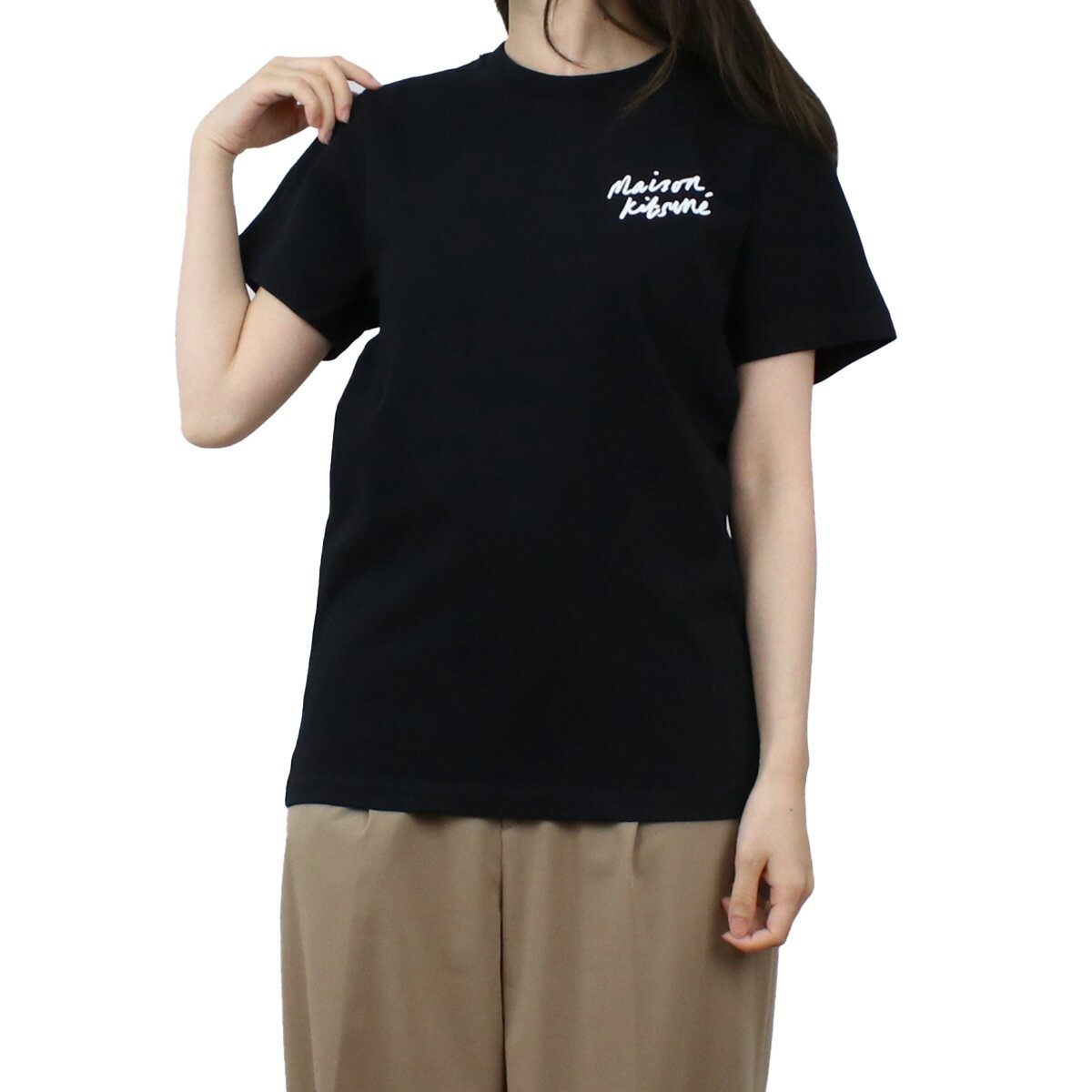 メゾンキツネ MAISON KITSUNE レディース－Tシャツ ブランド IW00131　KJ0035　P199 BLACK ブラック ts-01 sm-02