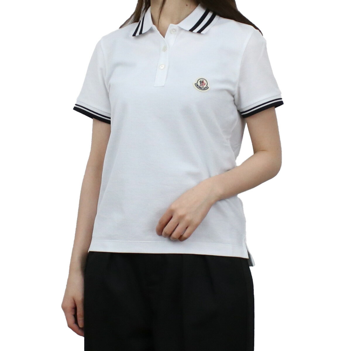 モンクレール ポロシャツ レディース モンクレール MONCLER レディース ポロシャツ ブランド 8A00008 POLO MANICA COR 84720 001 ホワイト系 polo-01 apparel-01 母の日