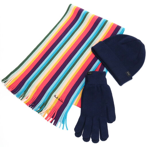 ポール・スミス Paul Smith ギフトセット マフラー 手袋 ニット帽 M1APSSET HGIFT1 47 NAVY ネイビー系 マルチカラー gsm-3 ポール・スミス Paul Smith ギフトセット マフラー 手袋 ニット帽 M1APSSET HGIFT1 47 NAVY ネイビー系 マルチカラー gsm-3