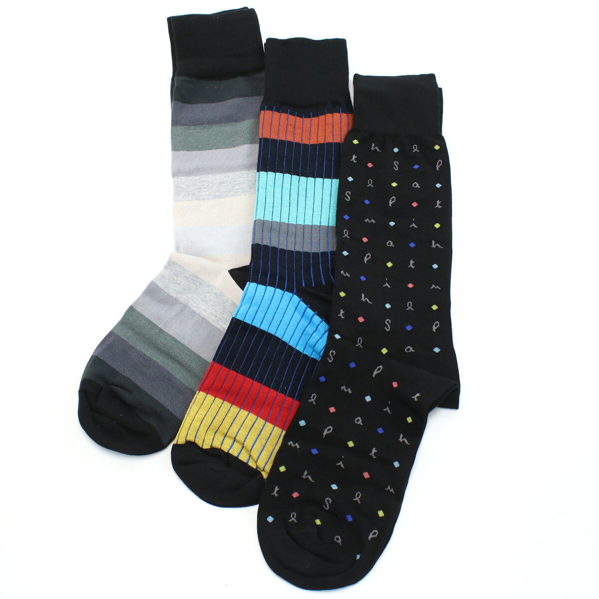 ポールスミス Paul Smith メンズ ソックス 3足セット ブランド M1ASOCK　M3PBLK　79 マルチカラー socks-01 父の日