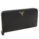 【5/10限定P10倍】プラダ PRADA 財布 ラウンドファスナー 長財布 1ML506 QWA F0002 NERO ブラック レディース