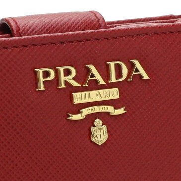 プラダ PRADA サフィアーノ メタル 2つ折り 財布 小銭入れ付き 1ML018 QWA F068Z FUOCO レッド系 レディース