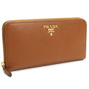 プラダ PRADA サフィアーノ ラウンドファスナー長財布 1ML506 QWA F0046 COGNAC ブラウン系 レディース