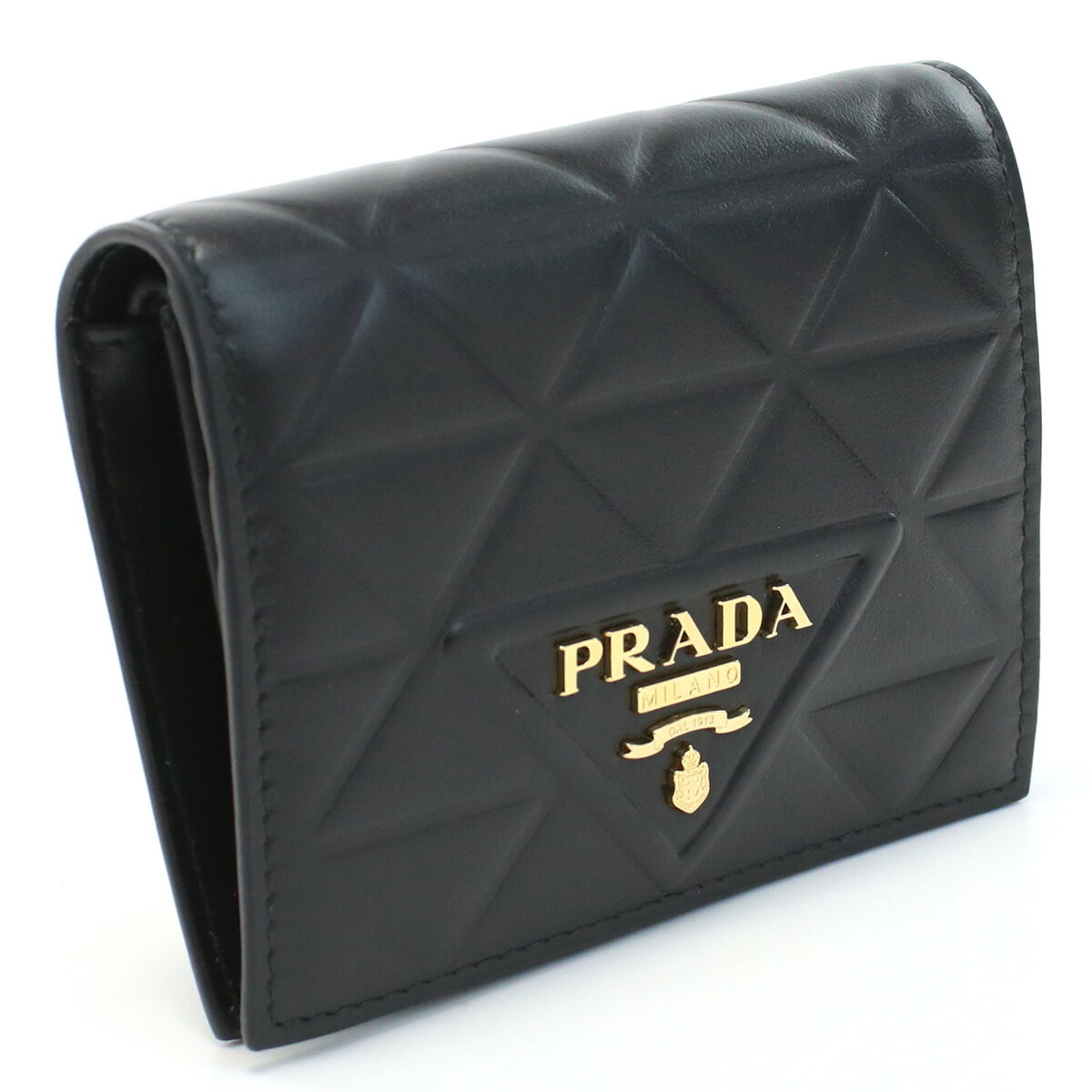 プラダ PRADA 二折財布小銭入付き　ブランド 1MV204　2CLU　F0002 NERO ブラック　wallet-01　mini-01 gif-02w new-02 母の日