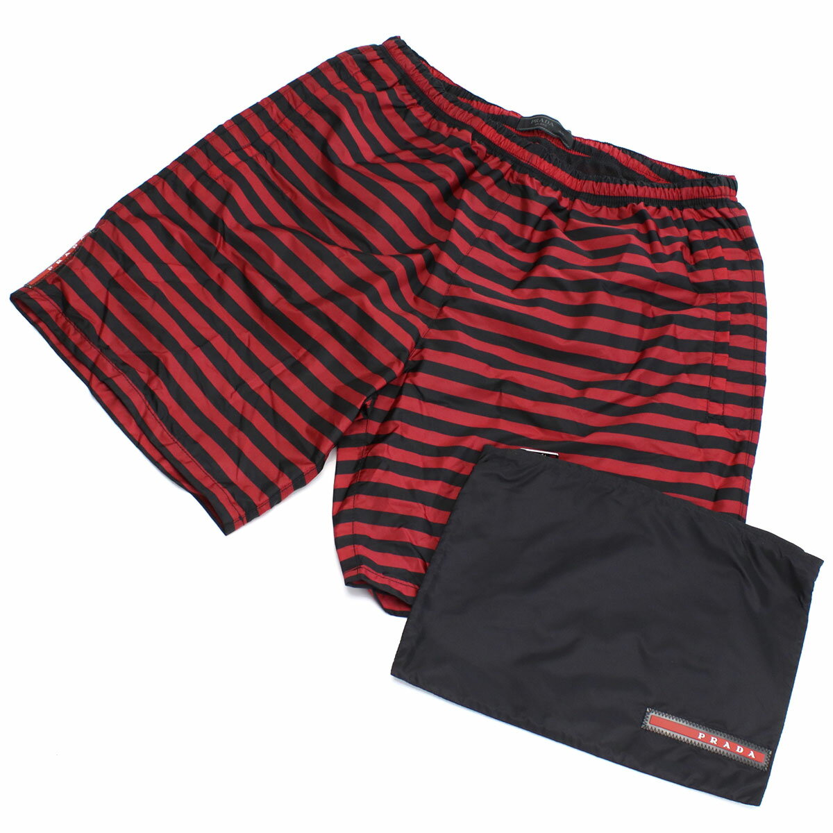 プラダ PRADA メンズ－スイムウエア ブランド ポーチ付き UB304 1MX5 F0011 ROSSO レッド系 pants-01 旅行 父の日