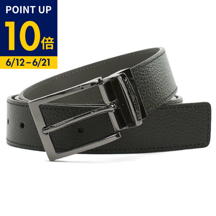 Rakuten - 【父の日ポイント10倍】EMPORIO ARMANI エンポリオアルマーニ ベルト Y4S195 YLO8J 80740 メンズ ブラック
