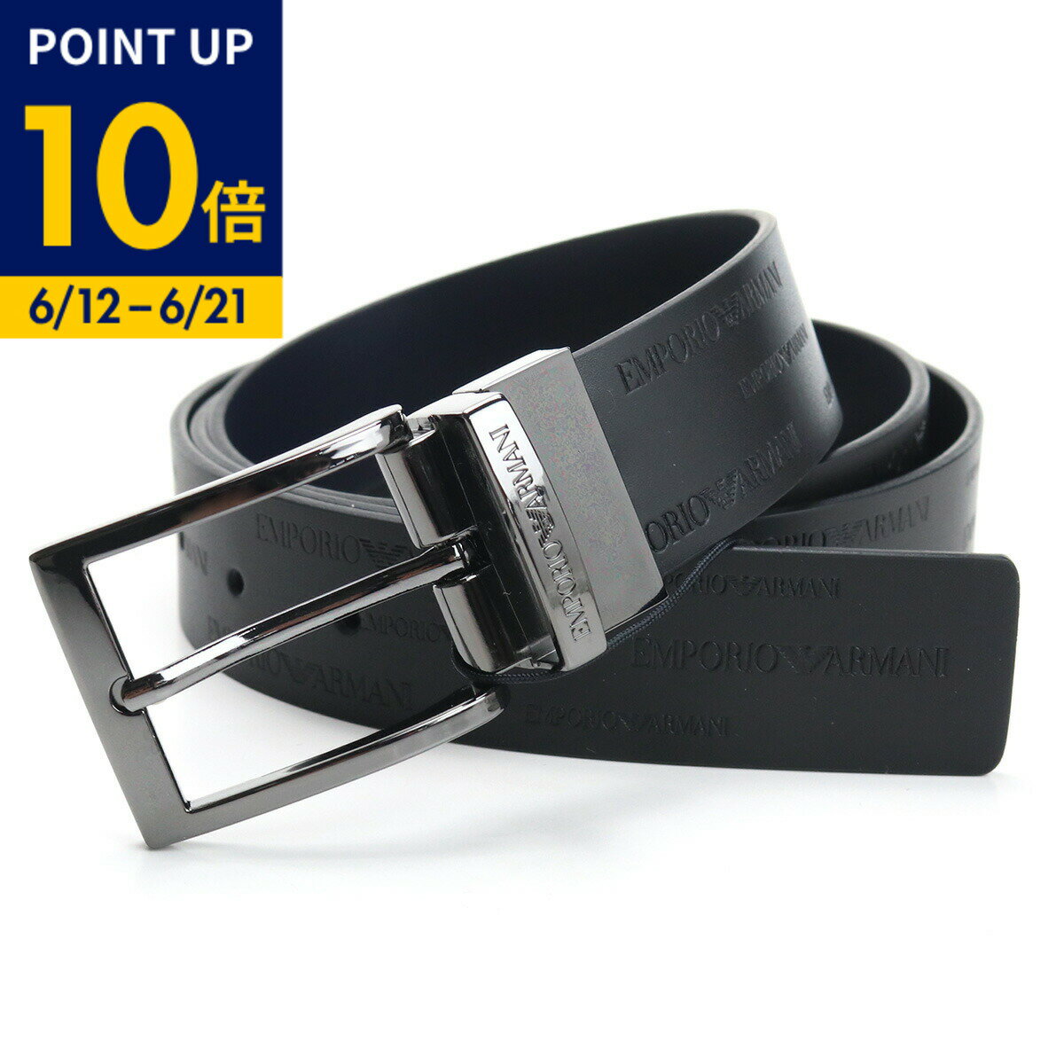 Rakuten - 【父の日ポイント10倍】EMPORIO ARMANI エンポリオアルマーニ ベルト Y4S426 YTU5J 88045 メンズ ブラック