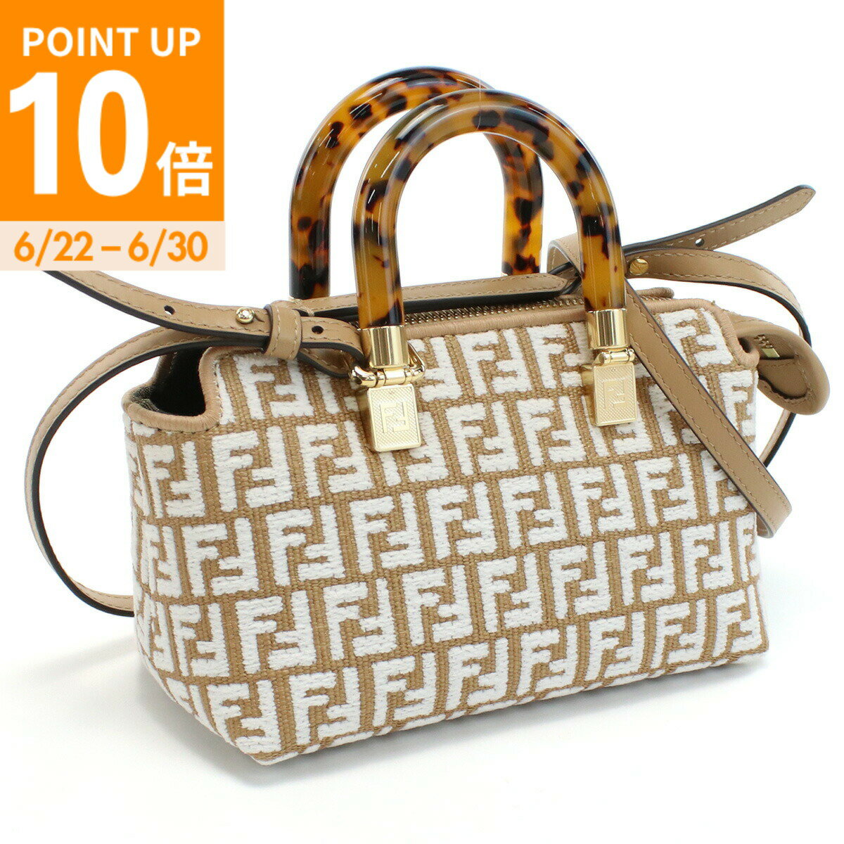 乐天商城 - 【ポイント10倍！6/22-30迄】FENDI フェンディ ハンドバッグ 8BS067 AQ0X F1MB1 2WAY レディース ベージュ